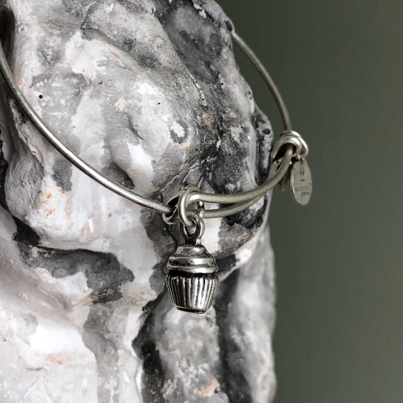 Alex and Ani Silver Cupcake Charm Bangle Bracelet - Picture 6 of 8